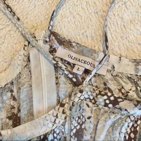 Olivaceous Snakeskin Off-the-Shoulder Halter Top Size Large - Picture 8 of 12